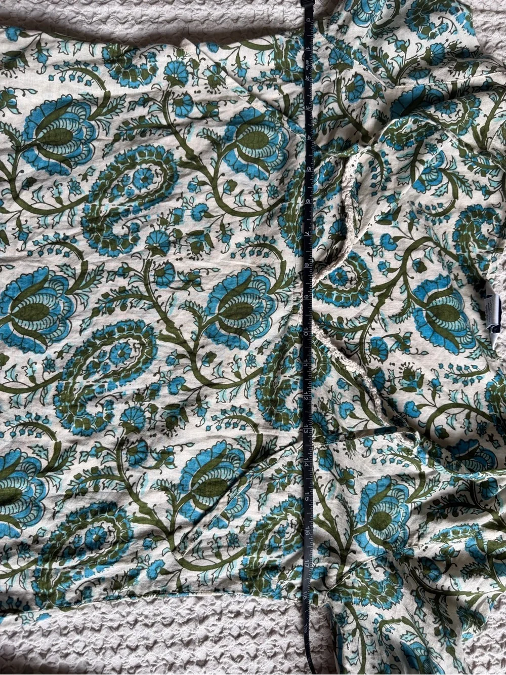 Abercrombie & Fitch Blue Paisley Floral Cotton Crop Top S